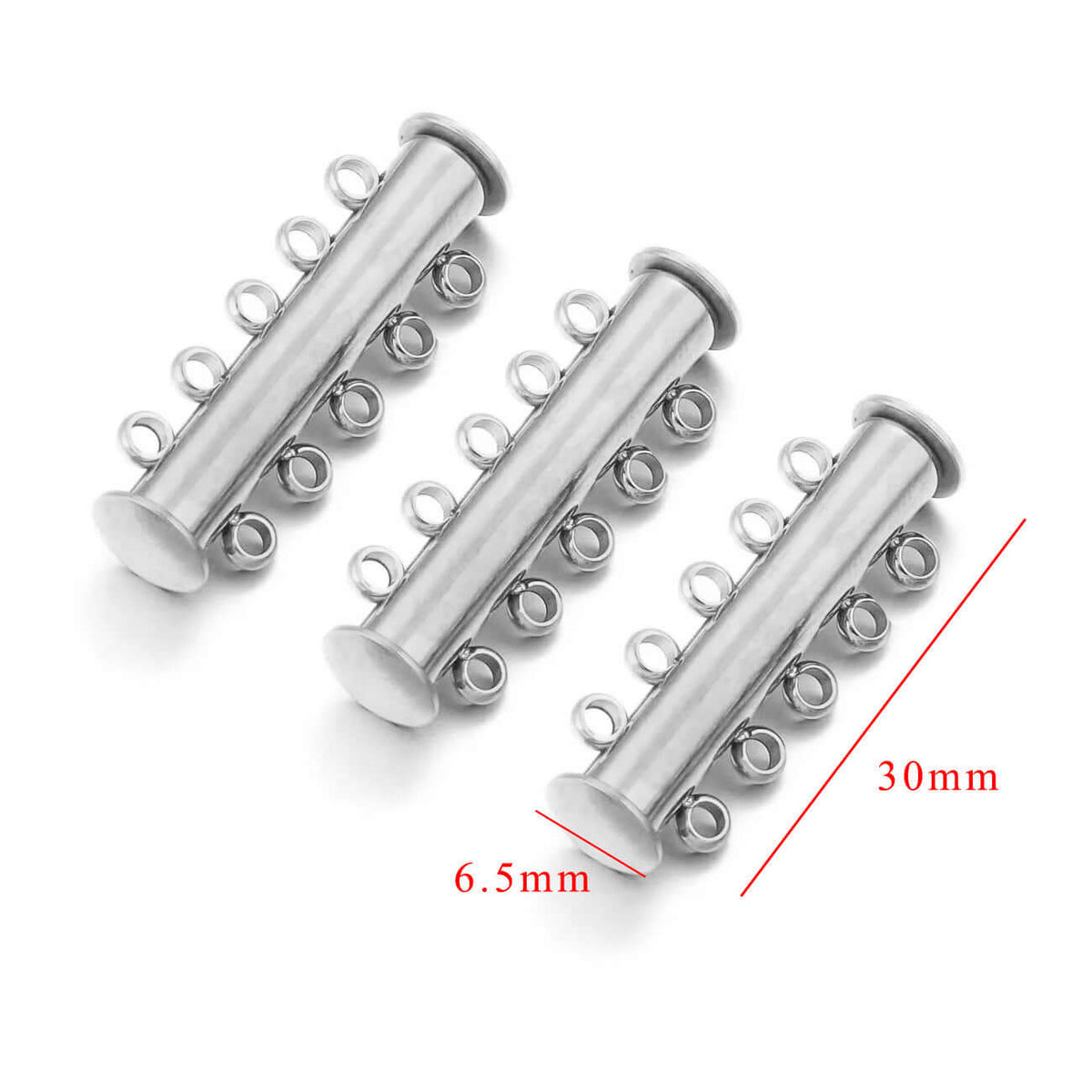 Magnetic Clasp -5 Loop - Non Tarnish Silver & Gold - Sold Individually