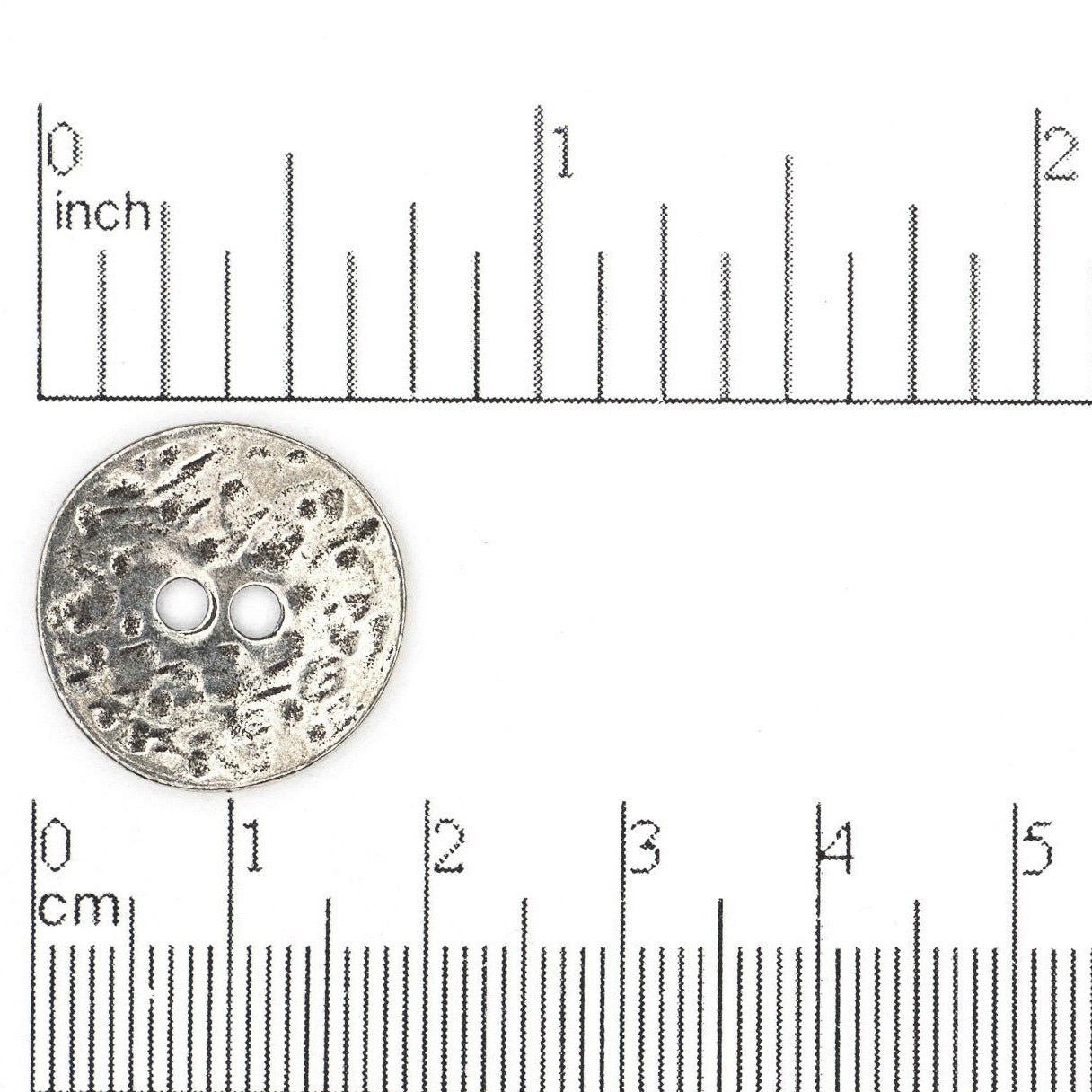 19mm Two Texture Round Button - Made of Pewter - Sold by the Piece - BTN11