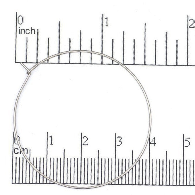 40mm Large Hoop Ear Wire - Made of Stainless Steel - Sold by the dozen - EW10SS