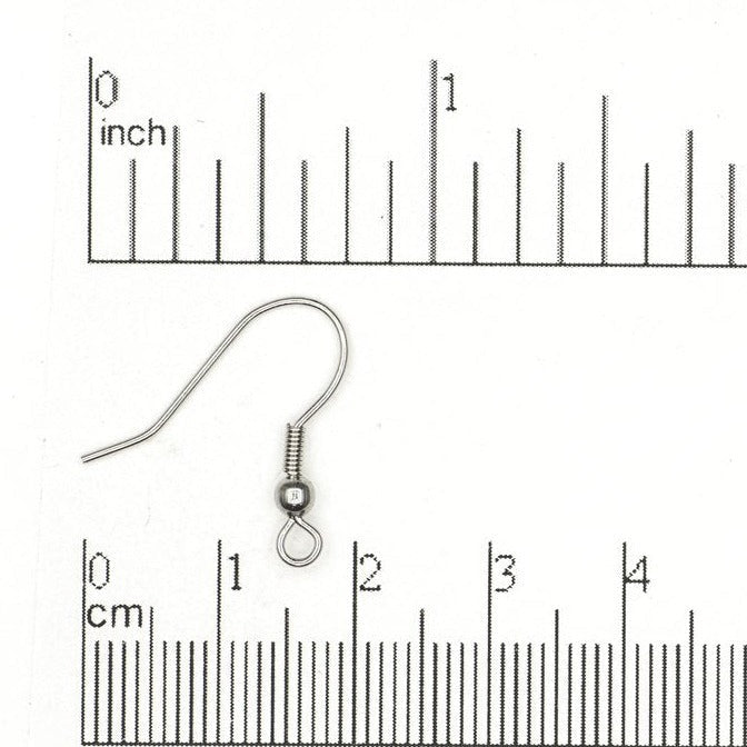 Spring and Ball Stainless Steel French Ear Wire. Sold by the Dozen - EW1SS
