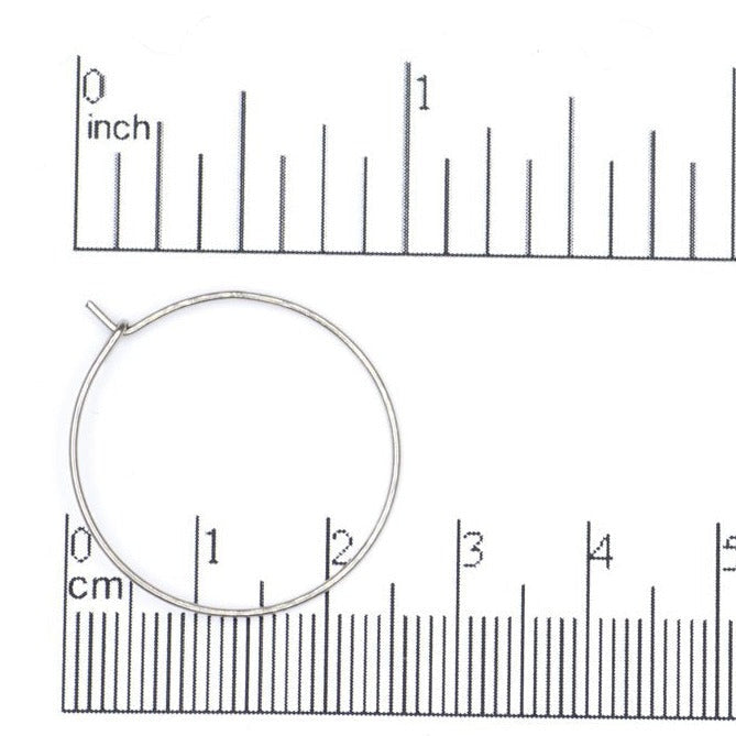 25mm Hoop Ear Wire Earring. Stainless Steel. Sold by the Dozen - EW8SS