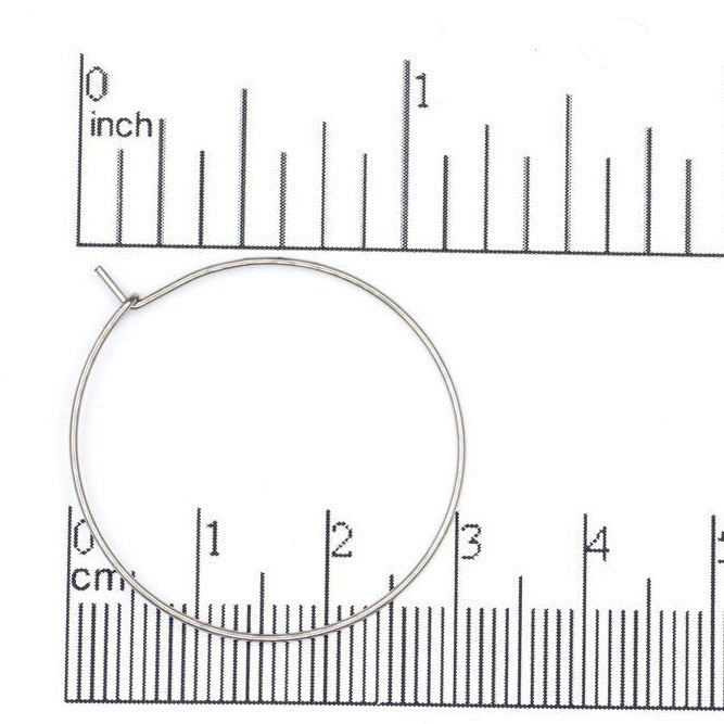 30mm Hoop Ear Wire Earring. Stainless Steel. Sold by the Dozen - EW9SS