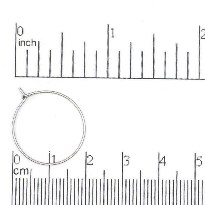 20mm Hoop Ear Wire Earring. Stainless Steel. Sold by the Dozen - EW7SS