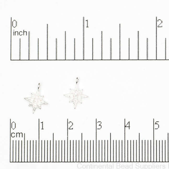 Starburst Cubic Zirconia Charm Pendant 11mm x 8.5mm sold by the Piece - K115