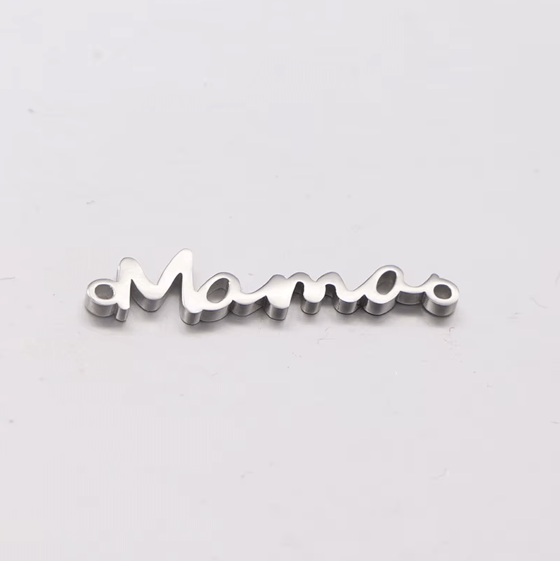 Mama Connector Charm - 32mm - Non Tarnish Gold & Silver - Per Piece