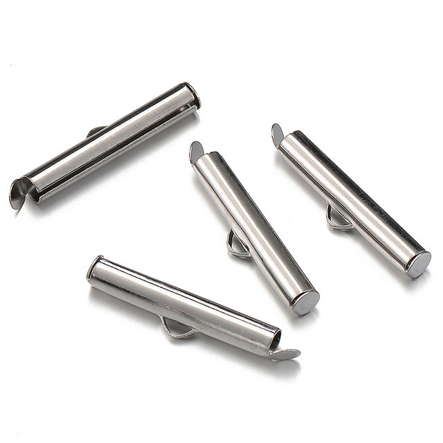 Slide Tubes for Seed Beads Bracelets Sold Individually Silver & Waterproof Gold