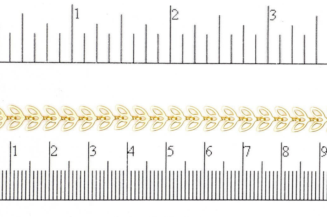 6.4mm Butterfly Petal Chevron Chain - Made of plated brass - Sold by the foot - Ch-161