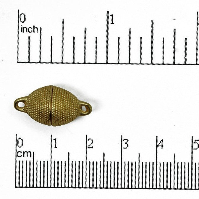 21mm x 11mm Studded Egg Oval Magnetic Clasp - Made of Brass - Sold Individually - CL/MC13