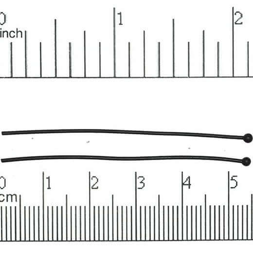 2 Inch Head Pin with 2mm Ball 20 Gauge - Hypoallergenic Brass - Multiple Finishes - Per Piece