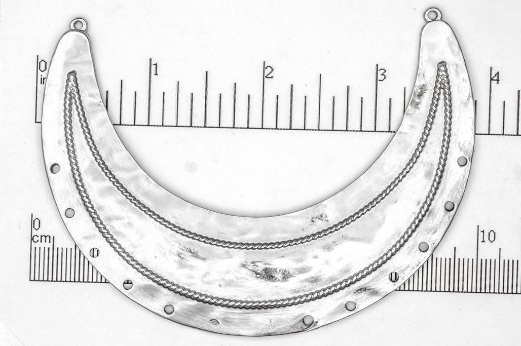 84mm Large Curved Collar Pendant - Made of Pewter - 2 Loops, 13 Holes - Sold by the Piece - Available in Multiple Finishes - K94
