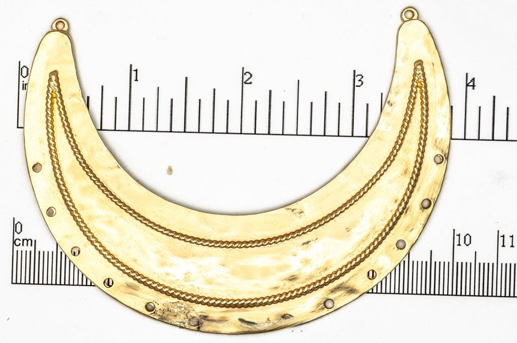 84mm Large Curved Collar Pendant - Made of Pewter - 2 Loops, 13 Holes - Sold by the Piece - Available in Multiple Finishes - K94