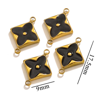 Designer Charm Monogram Connectors No Tarnish Gold 17.5mm - Per Piece
