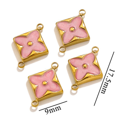 Designer Charm Monogram Connectors No Tarnish Gold 17.5mm - Per Piece