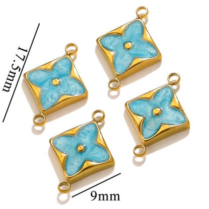 Designer Charm Monogram Connectors No Tarnish Gold 17.5mm - Per Piece