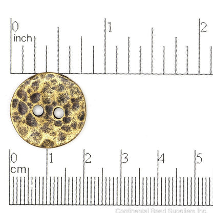20mm Two Texture Curved Button - Made of Pewter - Nickel-Free - Fits 2mm Cord - Made in the USA - Sold Individually - BTN13