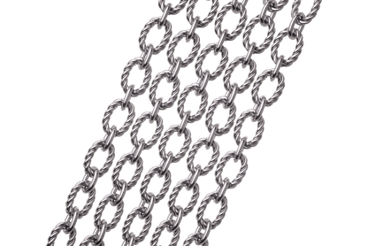Textured Oval Cable Chain Large Size measures 11mm x 8mm available in Waterproof Gold sold by the Foot - CH 74SS