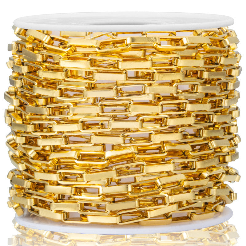 Box Chain Small Size 3mm - Non Tarnish Waterproof Gold - Per Foot CH-81SS/G