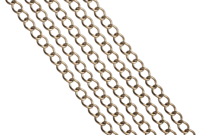 Curb Chain Size Small - Measures 3mm x 4mm - Available in Waterproof Gold - Sold by the Foot - CH 139SS/G