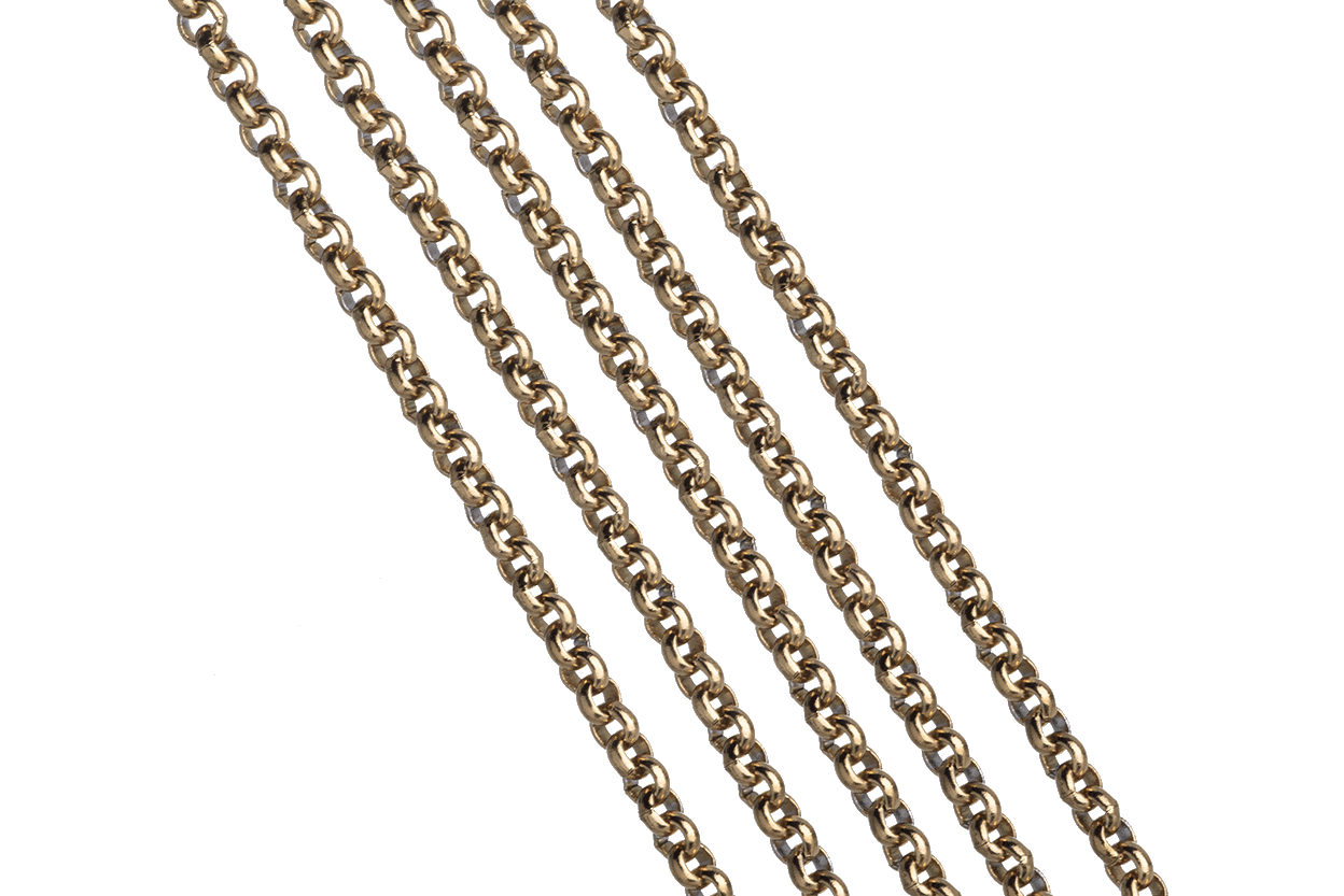 Rolo Belcher Chain 2mm Non-Tarnish Waterproof Gold Stainless Steel - Per Foot