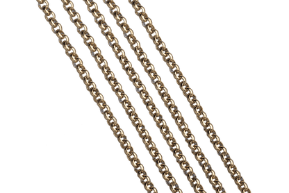 Rolo Belcher Chain 2mm Non-Tarnish Waterproof Gold Stainless Steel - Per Foot