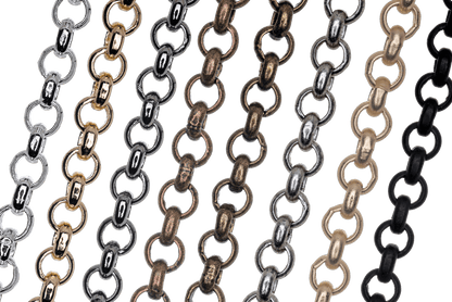 Rolo Belcher Chain Medium Size measures 3.5mm available in Multiple Finishes sold by the Foot - CH 350