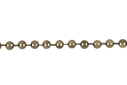 Round Disc Specialty Chain Medium Size measures 4mm available in Multiple Finishes sold by the Foot - CH 897