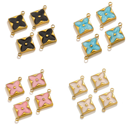 Designer Charm Monogram Connectors No Tarnish Gold 17.5mm - Per Piece