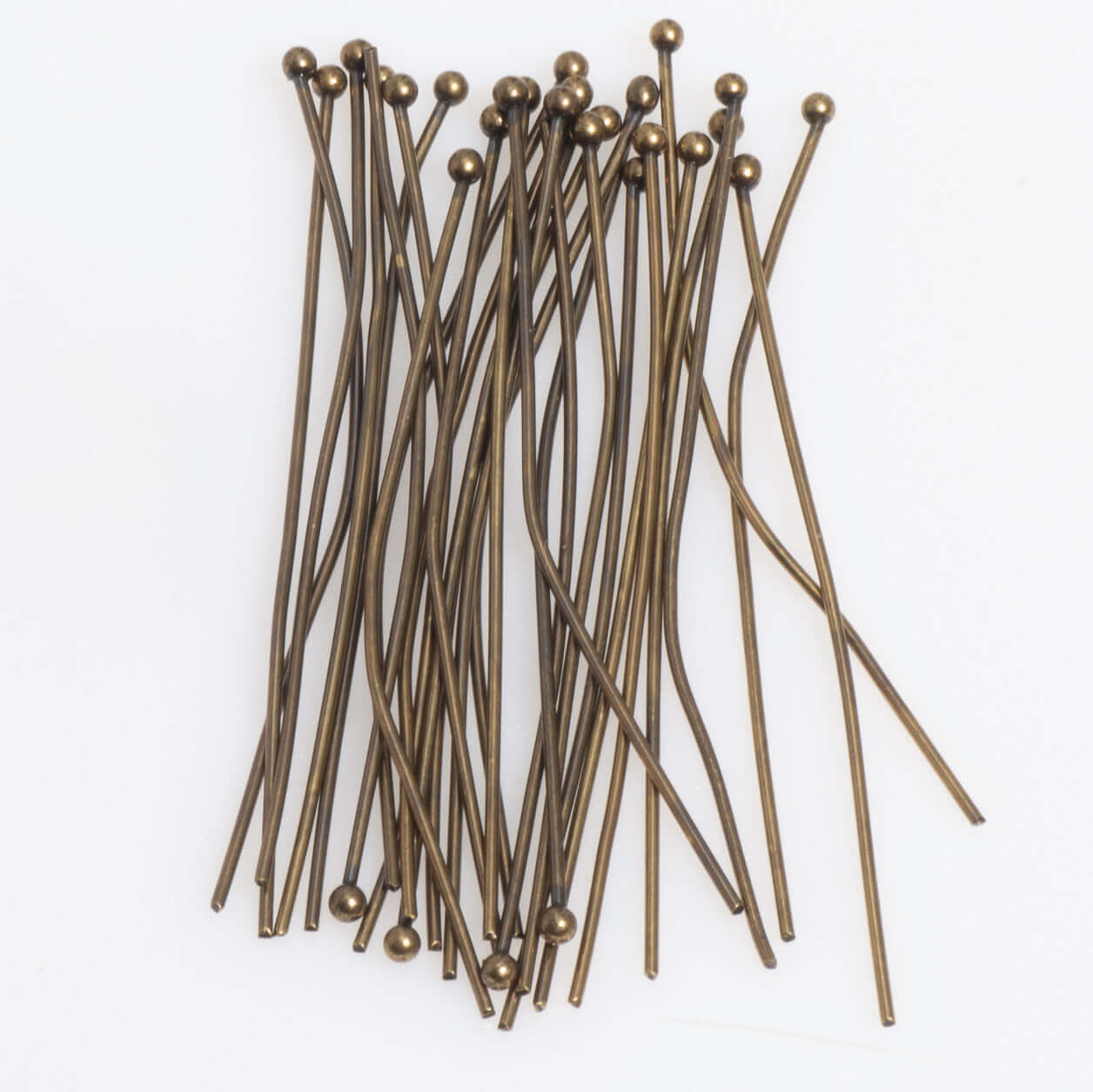2 Inch Head Pin with 2mm Ball 20 Gauge - Hypoallergenic Brass - Multiple Finishes - Per Piece
