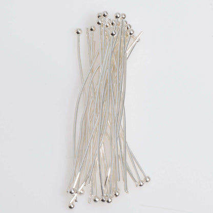 2 Inch Head Pin with 2mm Ball 20 Gauge - Hypoallergenic Brass - Multiple Finishes - Per Piece