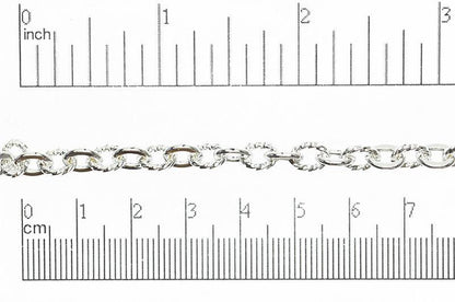 7.5mm x 5.5mm Plain and Textured Link Cable Chain Sold by The Foot - CH 861