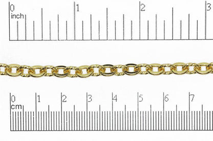 7.5mm x 5.5mm Plain and Textured Link Cable Chain Sold by The Foot - CH 861