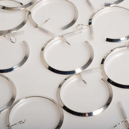 40mm Beveled Hoop Earrings w/ Earnut - Made of plated hollow brass wire - Sold individually - EW5017
