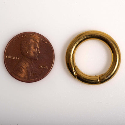 O Ring Clasp XL Size - Measures 20mm - Available in Waterproof Gold - Made from Stainless Steel - Sold Individually - CL/OR20.