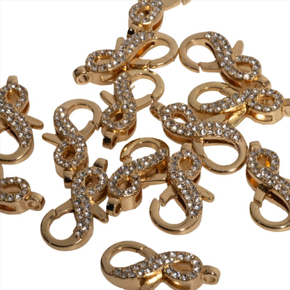 Pavé Crystal Infinity Lobster Clasp 25x11.5mm - Elegant Symbolic Closure for Jewelry, Style CL/29