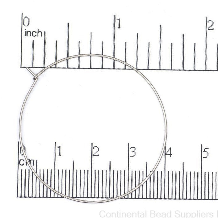 40mm Large Hoop Ear Wire - Made of Stainless Steel - Sold by the dozen - EW10SS