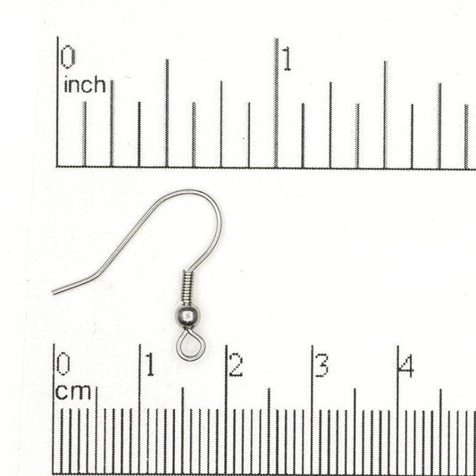 Spring and Ball Stainless Steel French Ear Wire. Sold by the Dozen - EW1SS