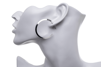 40mm Beveled Hoop Earrings w/ Earnut - Made of plated hollow brass wire - Sold individually - EW5017