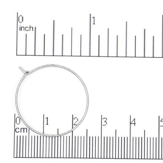 25mm Hoop Ear Wire Earring. Stainless Steel. Sold by the Dozen - EW8SS