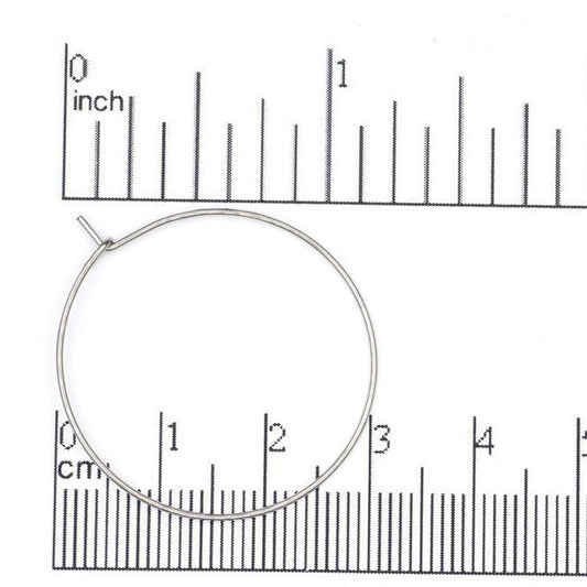 30mm Hoop Ear Wire Earring. Stainless Steel. Sold by the Dozen - EW9SS
