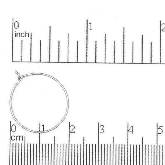 20mm Hoop Ear Wire Earring. Stainless Steel. Sold by the Dozen - EW7SS
