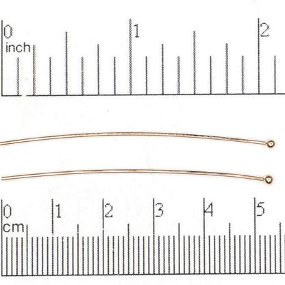 2 Inch Head Pin with 2mm Ball 20 Gauge - Hypoallergenic Brass - Multiple Finishes - Per Piece