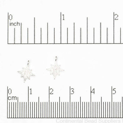 Starburst Cubic Zirconia Charm Pendant 11mm x 8.5mm sold by the Piece - K115