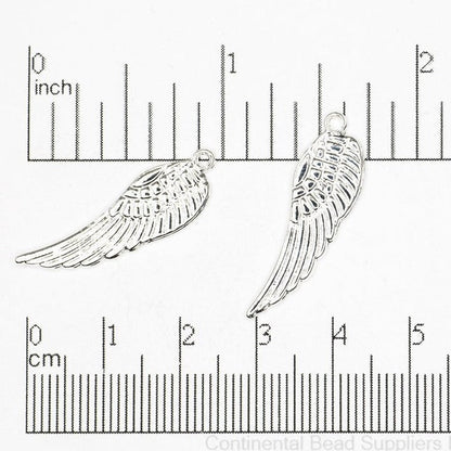 30mm x 9mm Angel Bird Wing Charm - Made of Plated Zinc - Sold Individually - K131