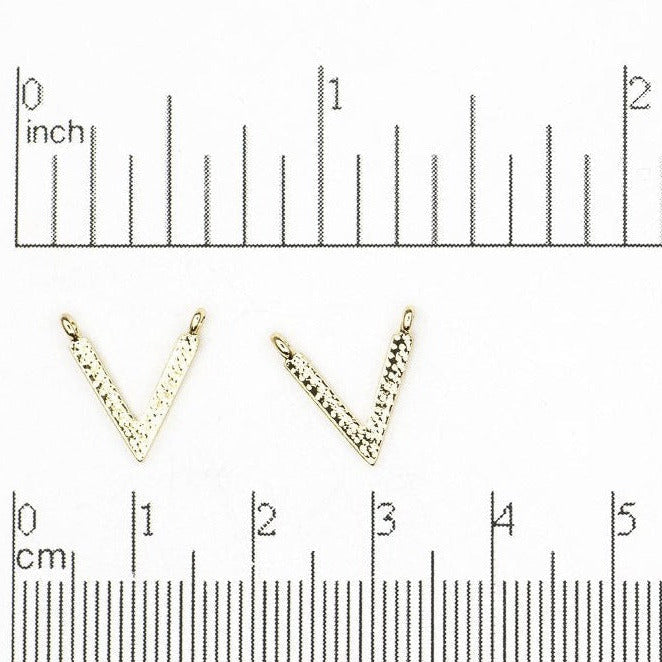 V Shaped Charm Pendant 12.25mm x 12mm sold by the Piece - K138