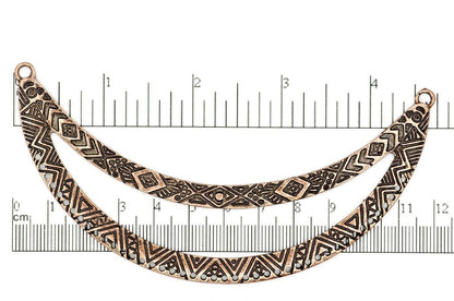 119mm Detailed Double Collar Pendant - With 43 Holes - Made of Pewter - Sold by the Piece - Multiple Finishes - K95