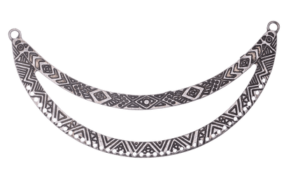 119mm Detailed Double Collar Pendant - With 43 Holes - Made of Pewter - Sold by the Piece - Multiple Finishes - K95