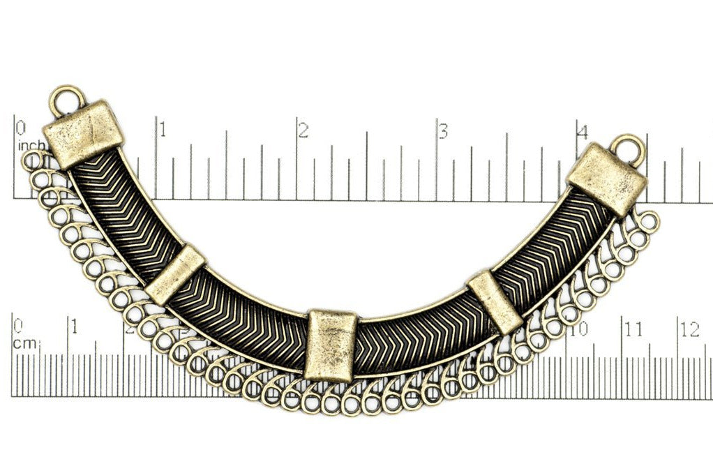 109mm Contemporary Collar Pendant - Made of Pewter - 2 Loops and 43 Holes - Available in 5 Finishes - K97