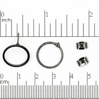 15mm Round Hoop Post Earring - Earnut Included - Available in 4 Finishes - Sold by the Piece - KE-21