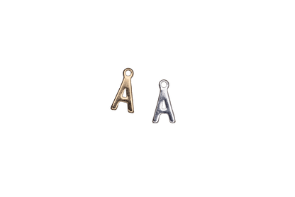 8.5mm Letters of the Alphabet Charms - Available in Silver and Gold - Made of Solid Pewter - Sold Individually