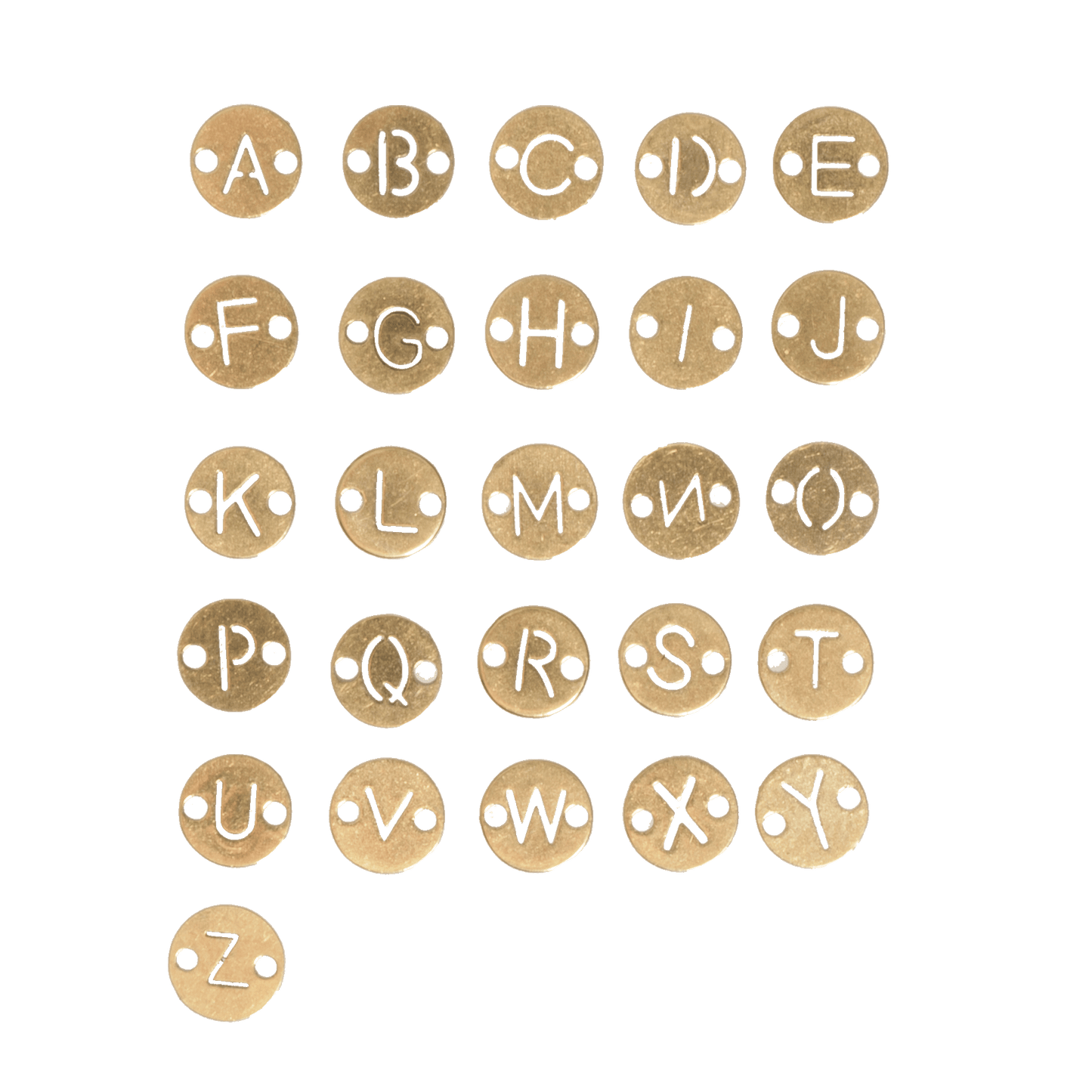 Letter Charms 6mm Alphabet Round Connectors - No Fade Gold & Silver - Per Piece